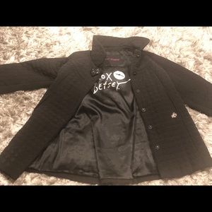 Betsy Johnson Black Baby Doll Jacket with Back Bow